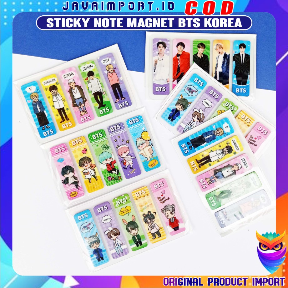

100 Pcs Sticky Notes Hologram Karakter / Pembatas Buku