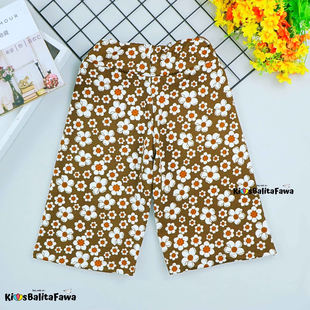 Kulot Motif uk 6-7 Tahun / Celan Anak Perempuan Pendek Pants Adem Cullotes 3per4 Babycinnamon