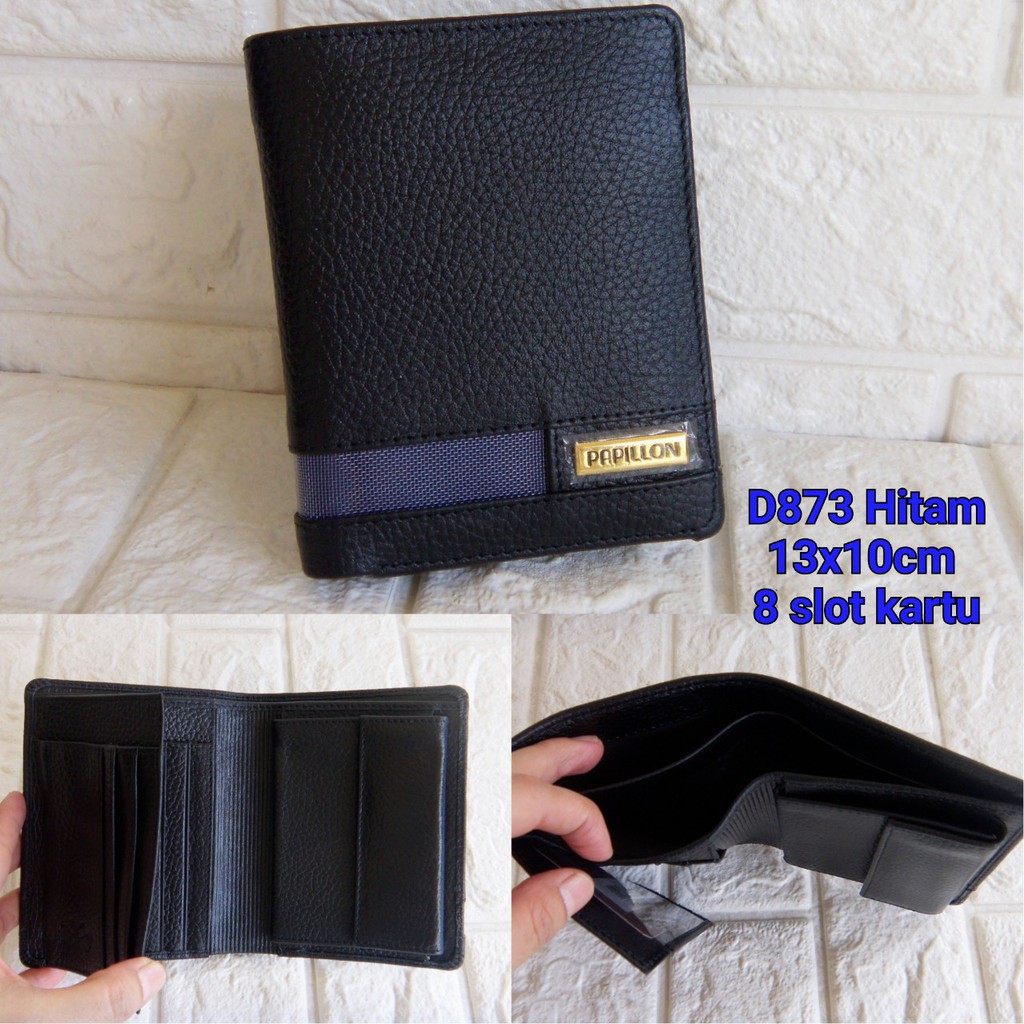Dompet Kulit Papillon Original D873 Hitam Cowok Pria