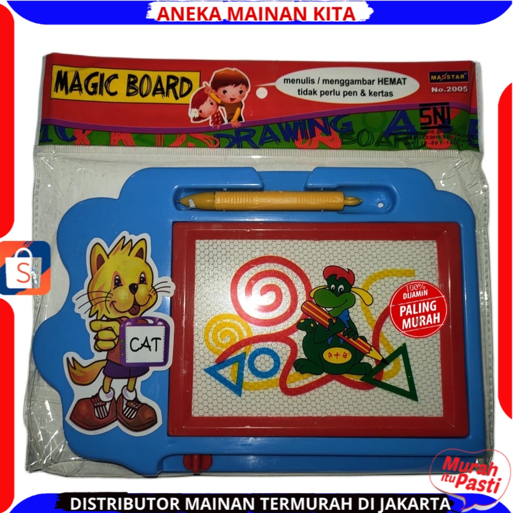 ( PROMO ) MAINAN ANAK MURAH MAGIC BOARD 2005 PAPAN TULIS ANAK CAT KARAKTER DRAWING BOARD MAGNET ALAT BELAJAR ANAK