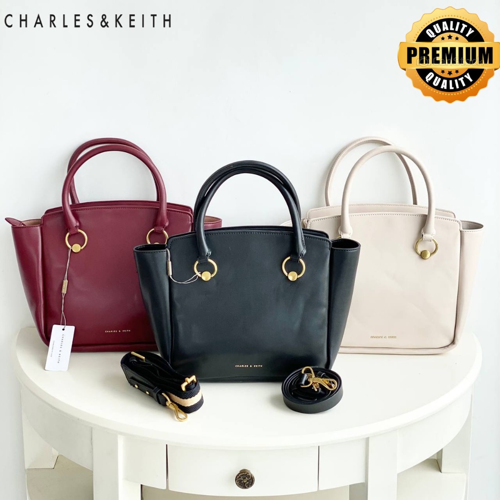 Tas wanita slempang CK Ring Detail Large Hobo Bag C098