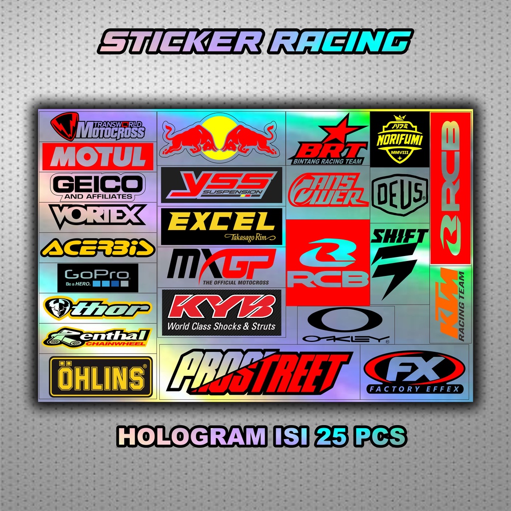 Sticker Pack Racing Sticker Hologram Stiker Motor