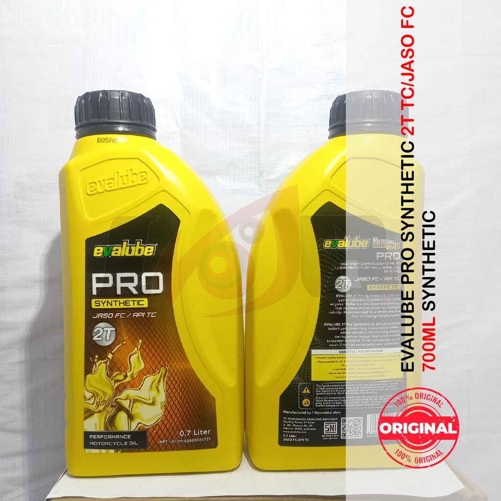 Evalube Pro Synthetic 2T Oli Samping Motor 2 Tax Botol Kuning 700ml