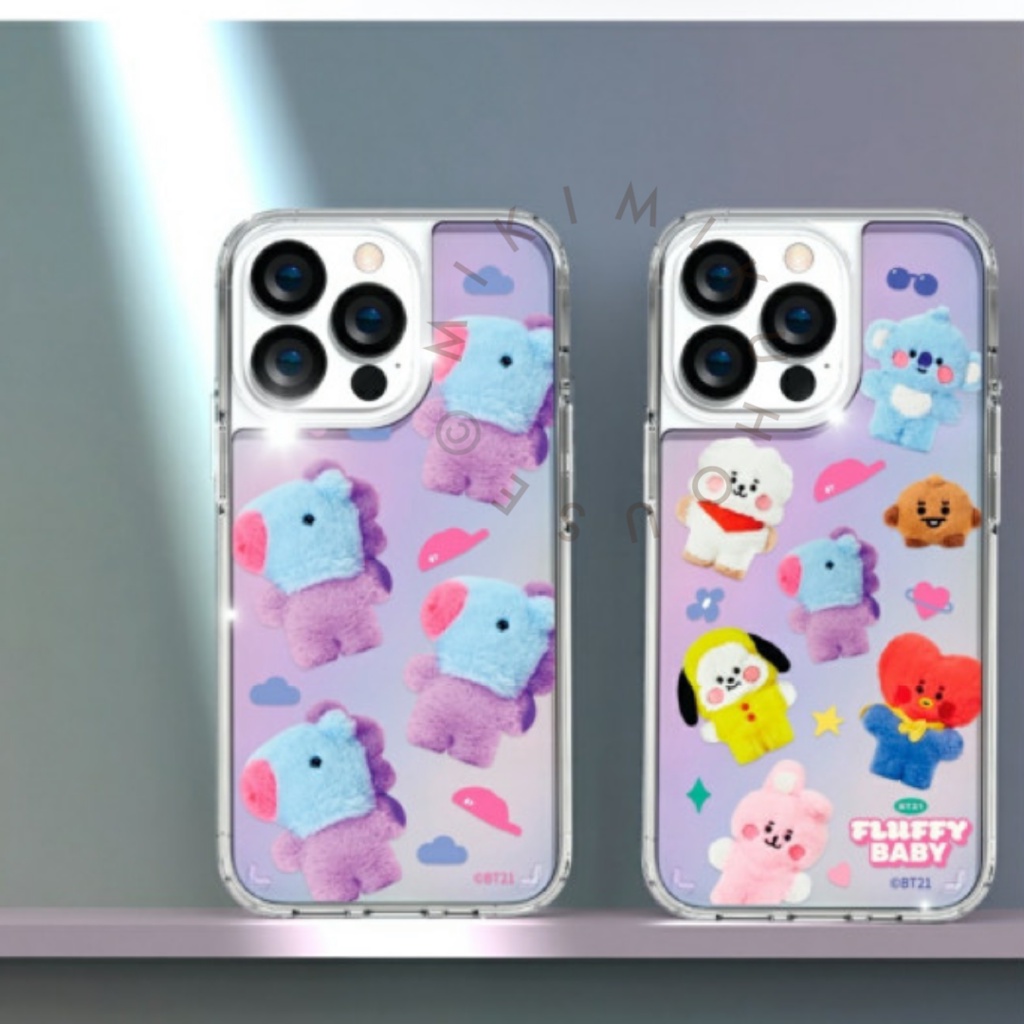 OFFICIAL BT21 FLUFFY DESIGN CASE CASING HP KOREA BTS TINYTAN PRO LIGHT UP 13 CANDY 12 JELLY BABY