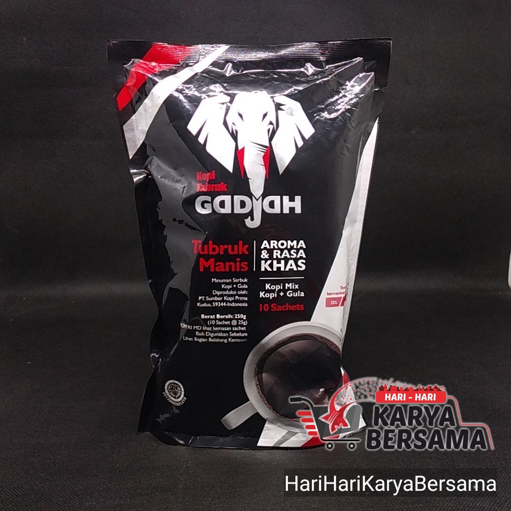 

GADJAH KOPI TUBRUK MANIS KOPI MIX+GULA 10'S X 25GR