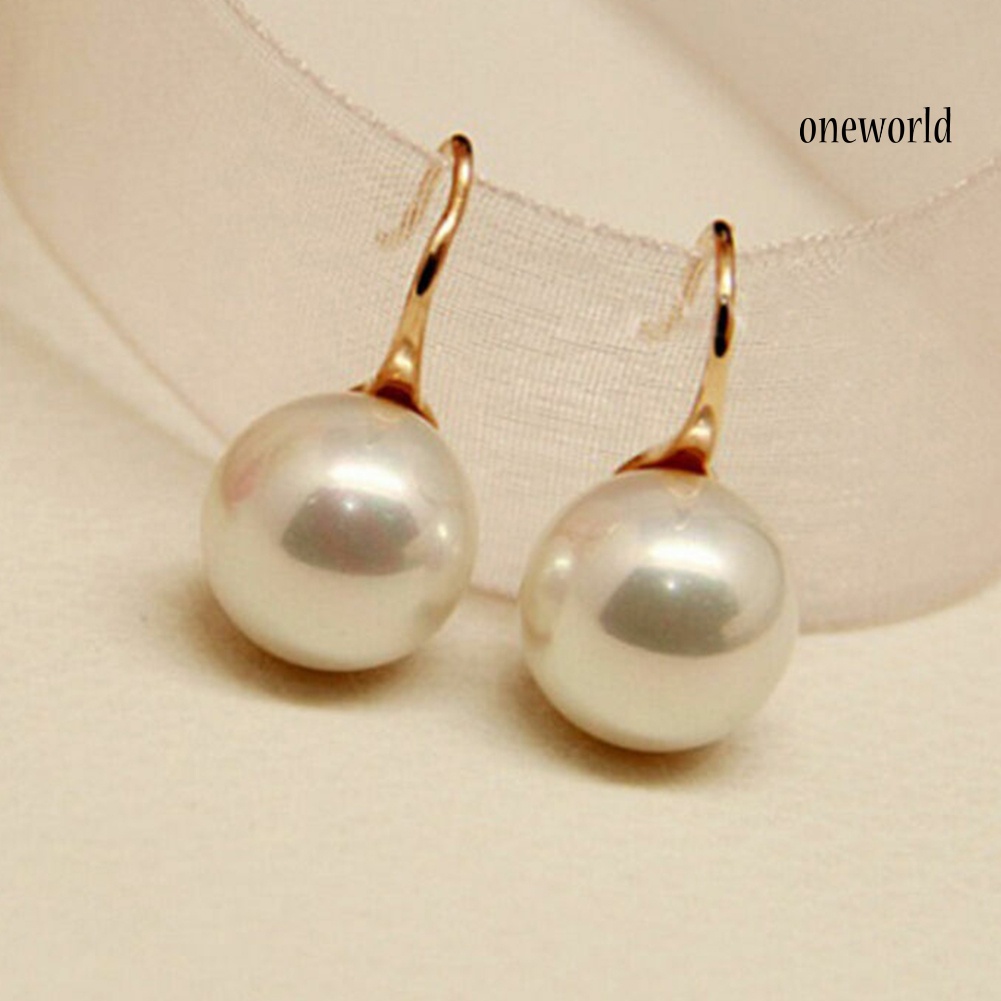 OW# Fashion Women Faux Pearl Mini Ear Hooks Earrings Party Statement Jewelry Gift