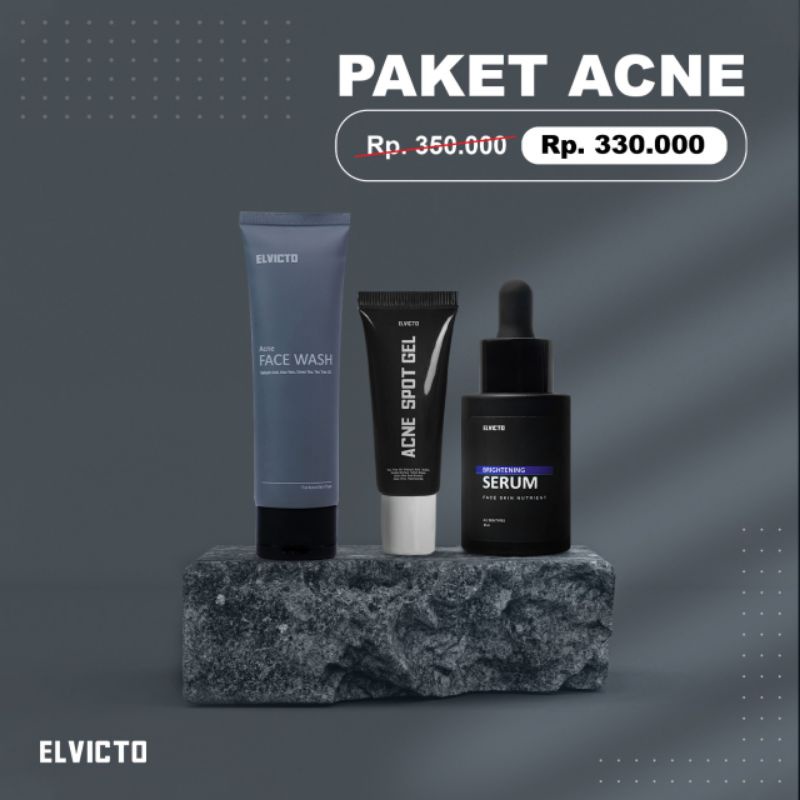 Elvicto Acne Package/Paket Perawatan Wajah Berjerawat Pria