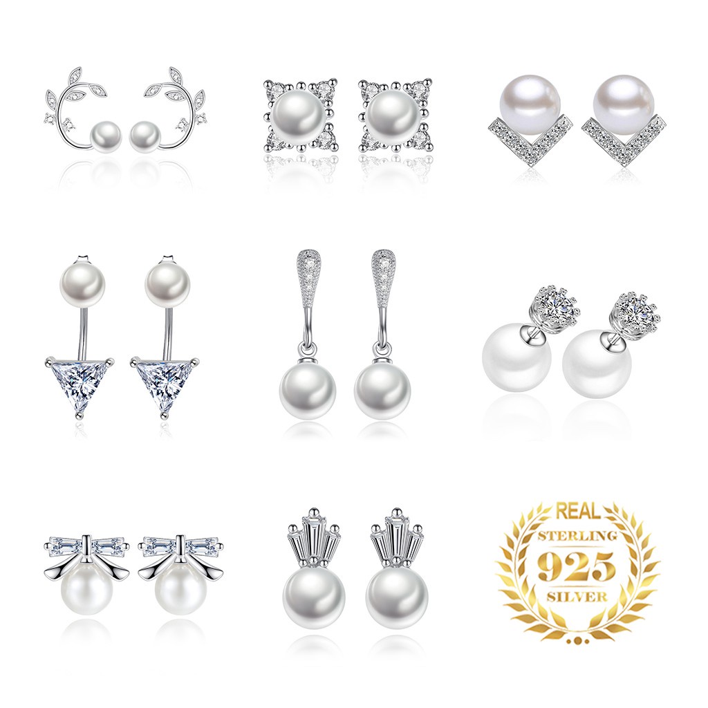 925 Perak Lucu Anting-Anting Anting-Anting Gaya Korea Wanita Bunga Moon Lima Menunjuk Bintang Fashion Ornamen