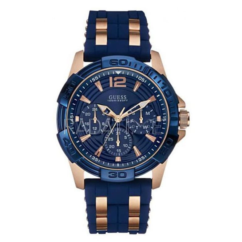 GUESS W0366G4 Oasis - Jam Tangan Pria - Biru/Rose Gold