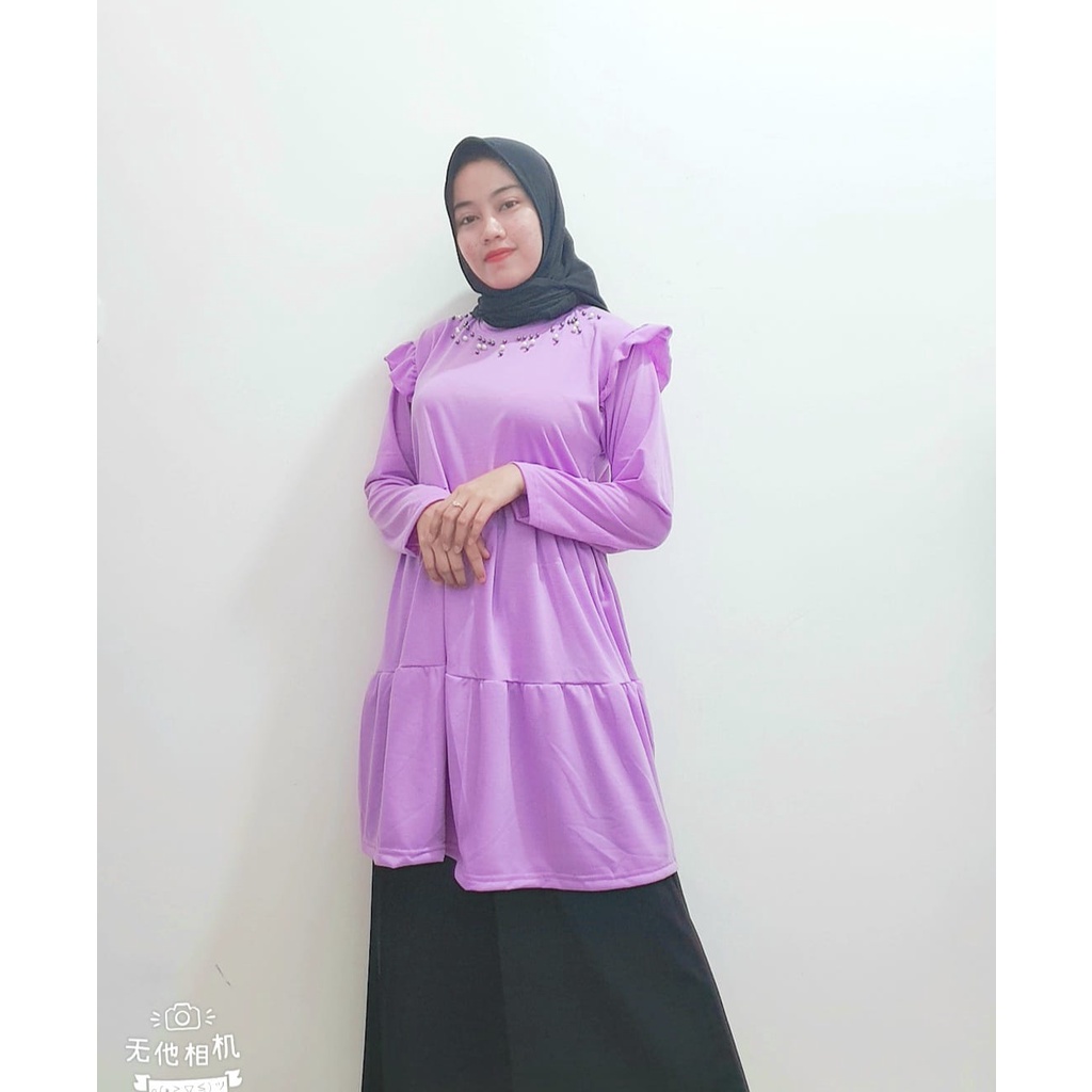 RILLO - TUNIK MUTIARA  REMPEL SUSUN TANGAN RUFFLE  FIT XL / TUNIK MUSLIM