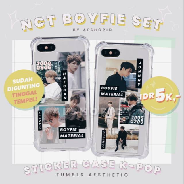 (NC-003) DIY sticker NCT 127 boyfie set tumblr aesthetic stiker case hp kpop dream haechan jaehyun taeyong