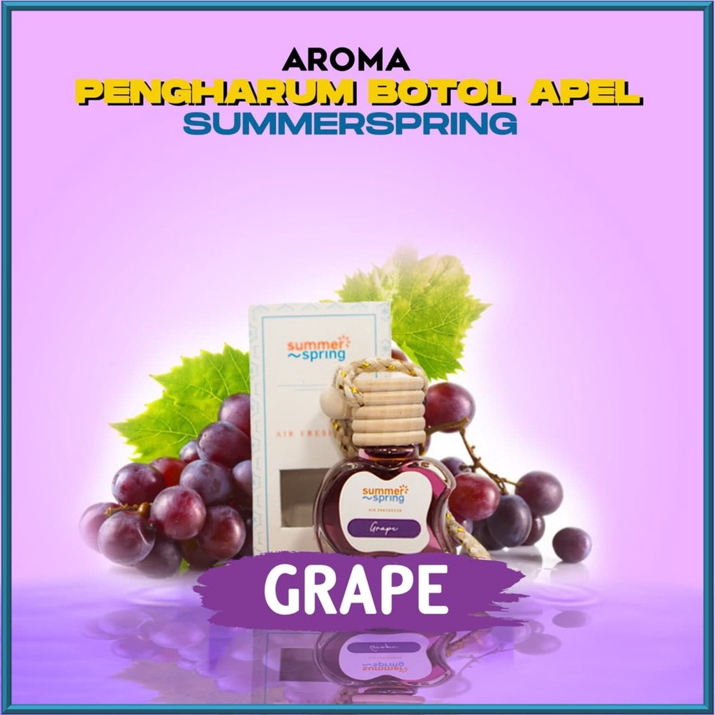 Parfum AC Mobil Aroma Grape Botol Apel Summer Spring Pengharum Mobil Kamar Aromaterapi Segar