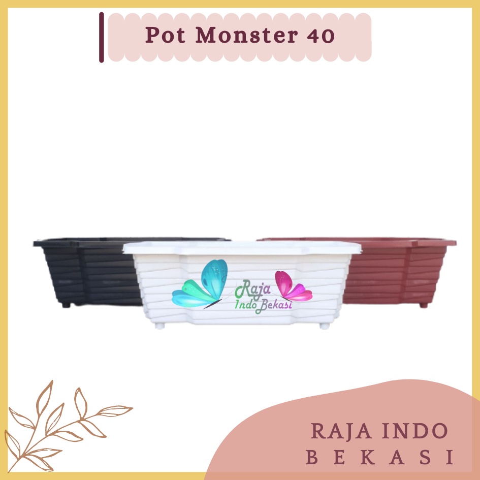 Pot Monster 40 Putih Hitam Merah Bata By Garden Of Love Pot Panjang Plastik Putih Murah Tanaman Mirip Pot Sgp 03 05