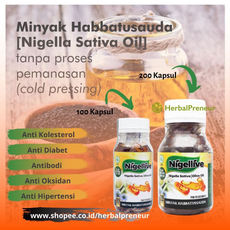 NIGELLIVE HABBATUSSAUDA PLUS MINYAK ZAITUN
