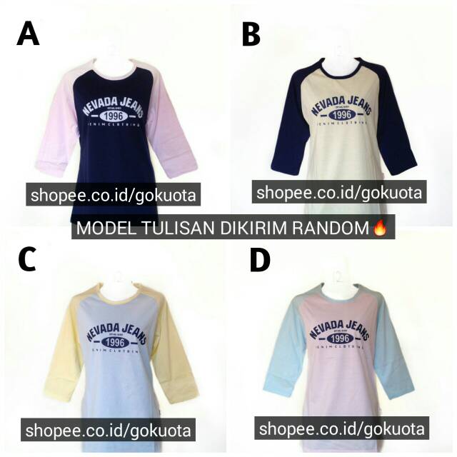 GROSIR NEVADA CEWEK | KAOS CEWEK LENGAN 7/8