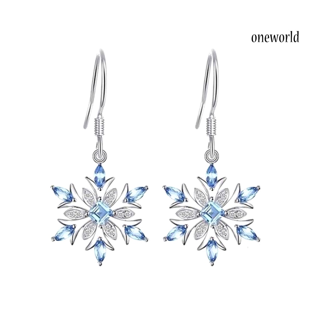 OW# 1 Pair Women Earrings Hook Elegant Lightweight Women Fashion Snowflake Hook Earrings for Home