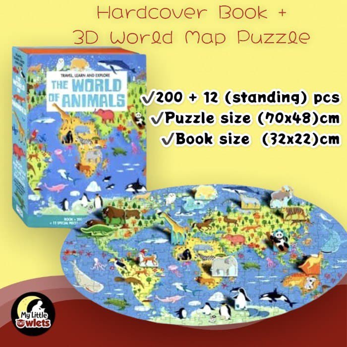 Sassi Junior The World of Animals with 200++ pieces 3D Puzzle