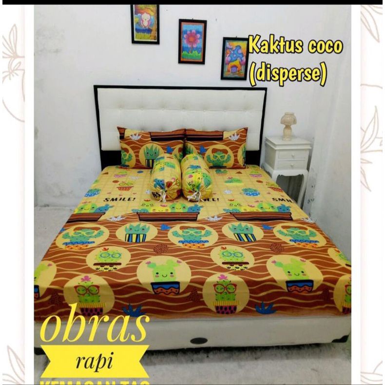 SPREI MOTIF KAKTUS/KAKTUS COCO/CACTUS/COKLAT