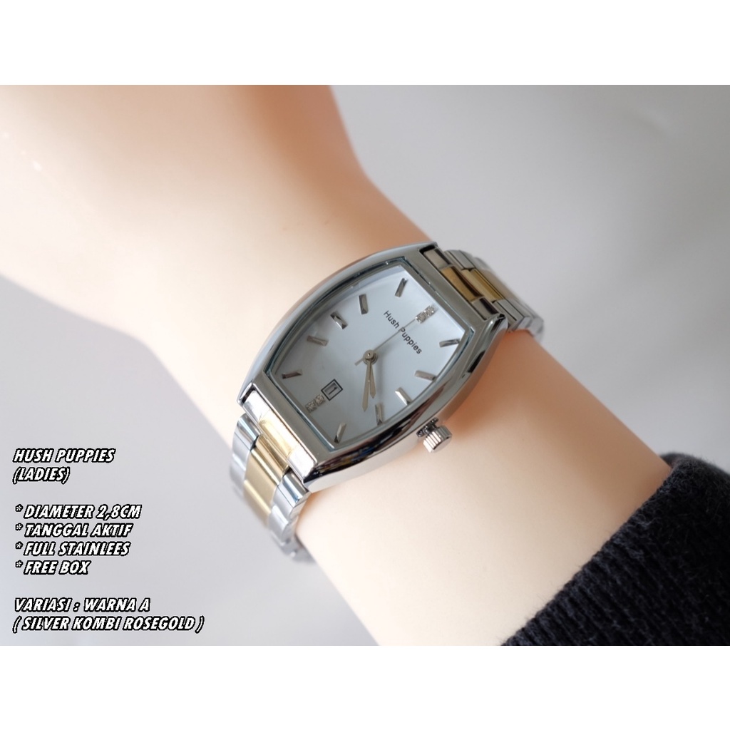 JAM TANGAN WANITA HUSH PUPPIES RANTAI BODY OVAL TANGGAL AKTIF