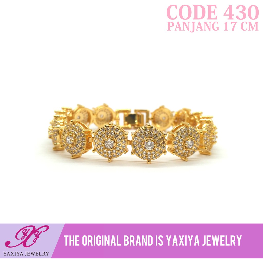 

Gelang Lapis Emas Permata Perhiasan Imitasi Gold 18K Yaxiya Jewelry 430