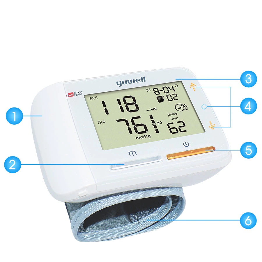 Alat Pengukur Tekanan Darah Tensi Electronic Blood Pressure Monitor - YE8900A - White