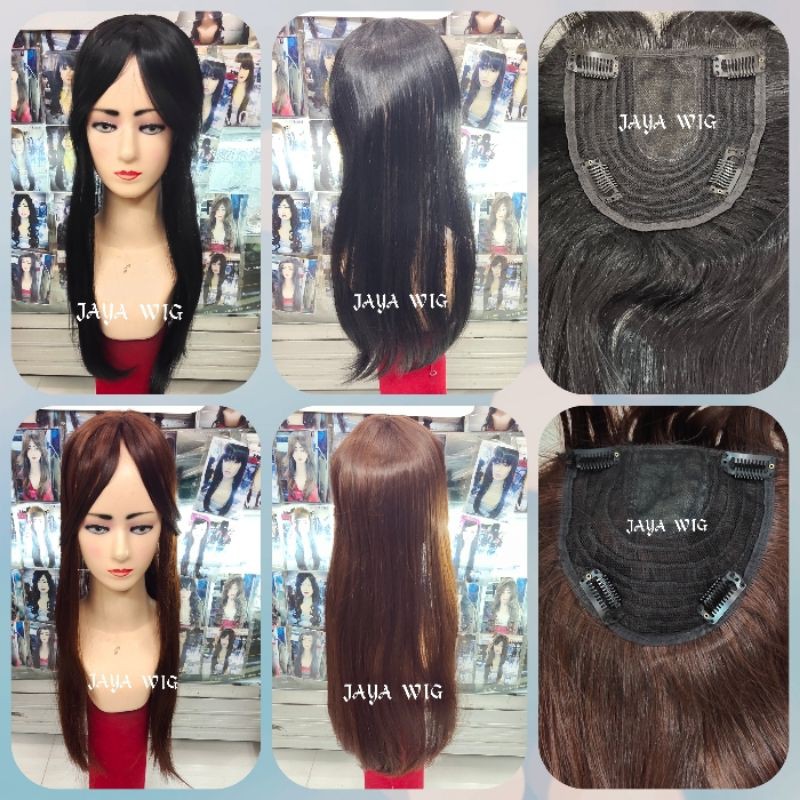 Wig Toupee Hair Wanita Lurus Panjang Rambut Penutup Botak Yang Bisa Juga Buat Menutupi Rambut uban