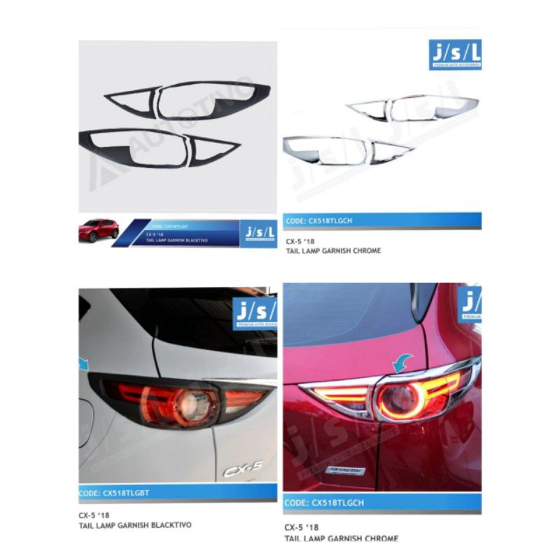 garnish lampu belakang mazda cx5 tail lamp garnish hitam,chrome jsl