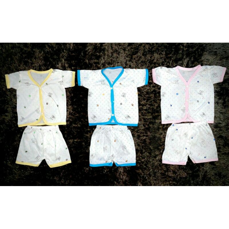1 Lusin Setelan Baju Bayi Lengan Pendek Mega Murah