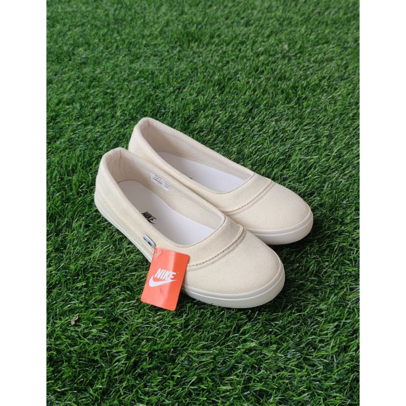 Nikee Sepatu Flat/Slop/Slip On Wanita ALL CREAM (CREAM POLOS) Bisa Couple/Seragaman 30 s/d 43