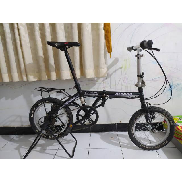 sepeda lipat ukuran 16 frame lurus aleoca carino upgrade 6 speed(free ongkir) ready selama iklan ada