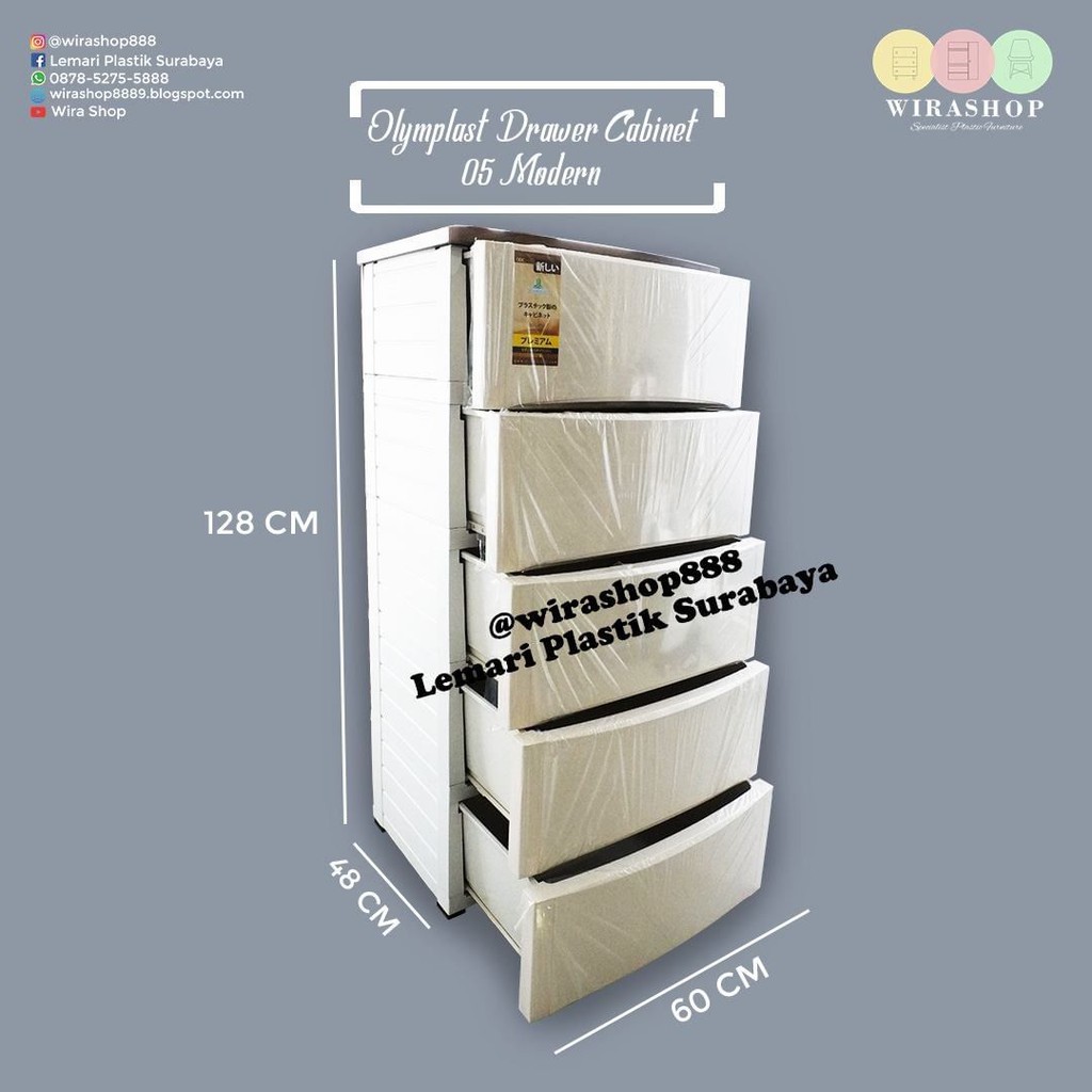 Lemari Plastik Drawer Olymplast Minimalis Susun 5 (ODC 05 )