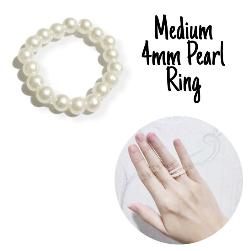 Cincin Mutiara Korea Aneka Bentuk Elastis Korean Fashion Pearl Ring