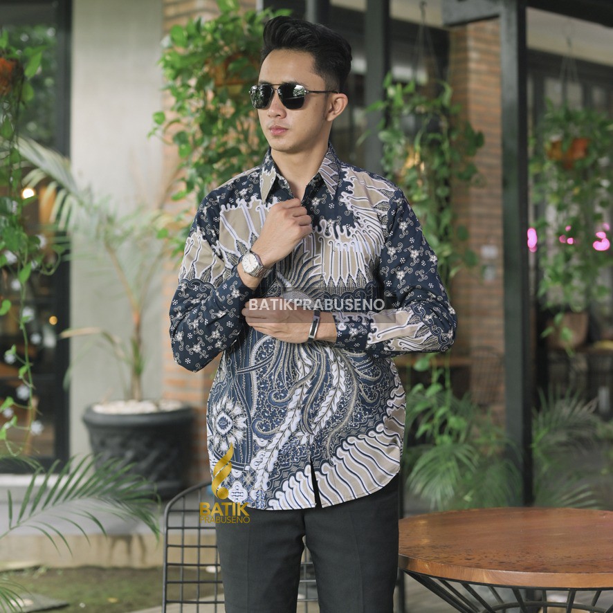 PRABUSENO // Gantari Batik Pria Kemeja Batik Lengan Panjang pendek Baju Kerja Kantoran 
Atasan Pria 
