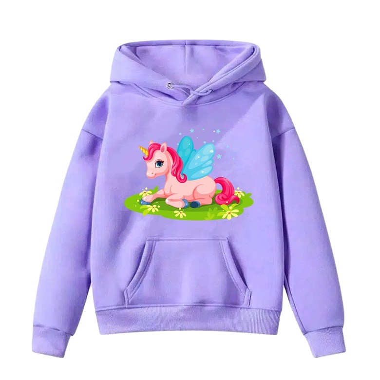 HOODIE WINGED UNICORN ANAK  PEREMPUAN FLEECE