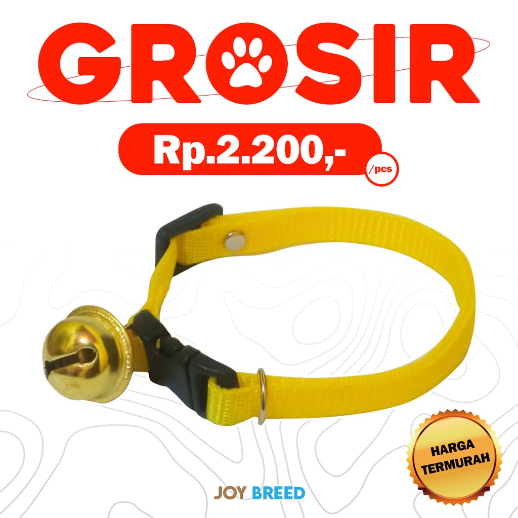 GROSIR KALUNG KUCING POLOS DENGAN LONCENG BESAR 20MM BAHAN HALUS TIDAK GATAL