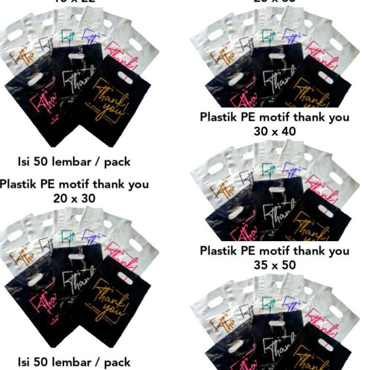 

Model baru m7 Plastik plong motif thank you / plastik pond motif thank you 35 x 50 IW WIK