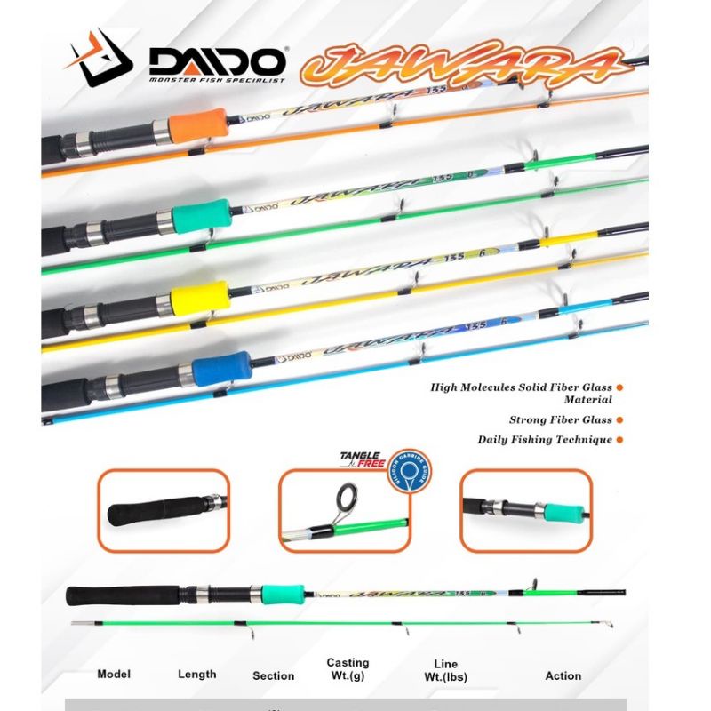 joran fiber solid DAIDO JAWARA STRONG QUALITI PANJANG 120-150
