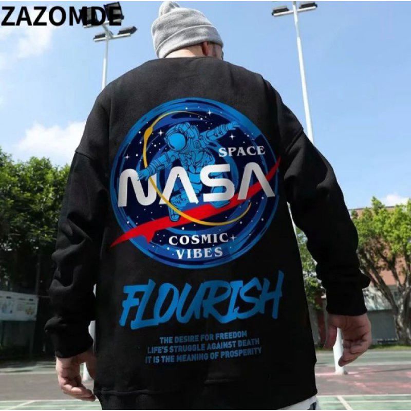 SWEATER NASA JUMBO BIG SIZE XXL XXXL XXXXL XXXXXL OVERSIZE JUMBO HOODIE JEPANG Hoodie NASA FLOURISH 