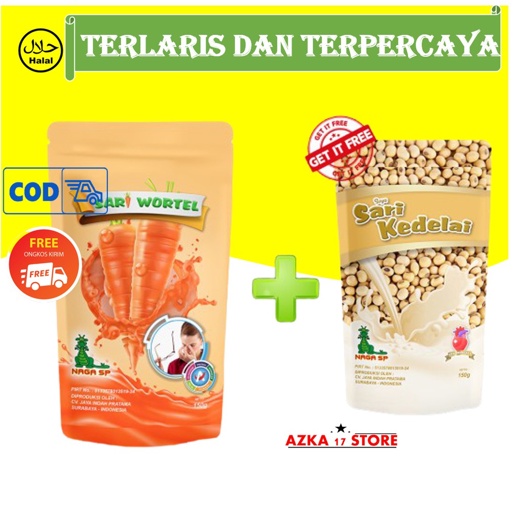 

Paket minuman serbuk sari wortel + Soya sari kedelai Naga SP