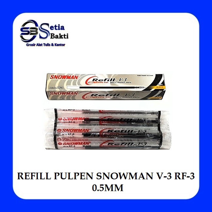 

SNOWMAN Refill V3 Gel Ink 0.5 mm Hitam Isi 12 Pcs