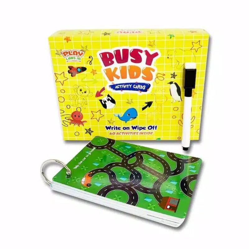 Bisa Dihapus! Mainan Edukasi Kartu Buku Akifitas Anak Busy Kids Playlabs