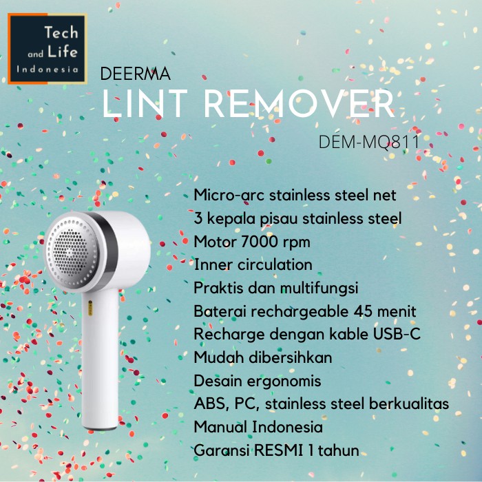 Deerma MQ811Y Lint Remover Fuzz Trimmer Penghilang Serat Kain Pencukur Bulu Baju Pakaian