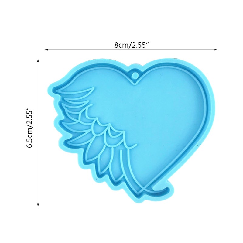 Glitter DIY Crafts Love Feather Keychain Epoxy Resin Mold Pendant Casting Silicone Mould