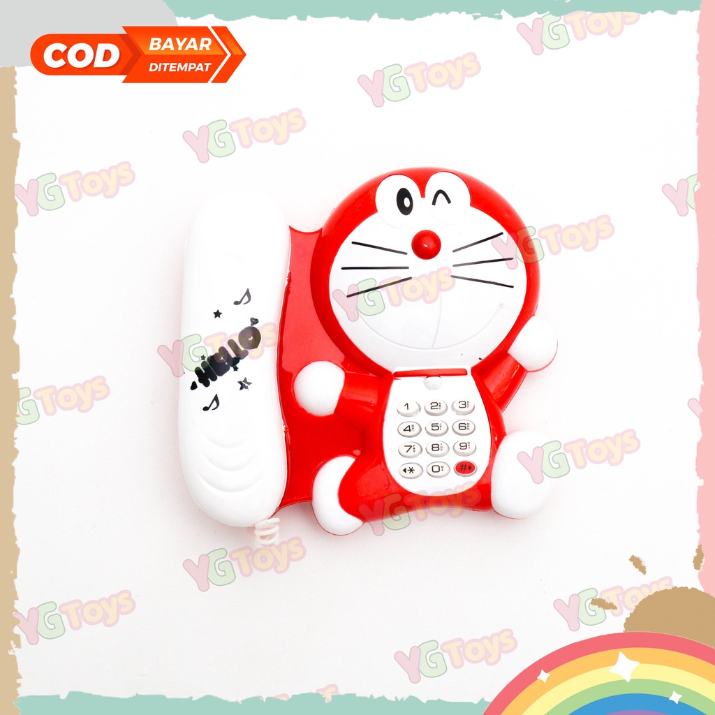 YGtoys Mainan Telepon Anak Perempuan Cewek Karakter Doraemon Mainan Musik Music Phone