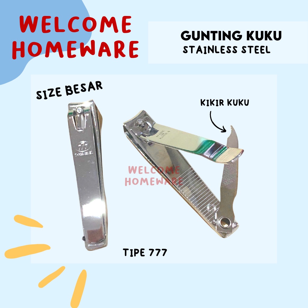 Gunting Kuku Besar 777 Three Seven Stainless Steel Nail Clipper Tajam