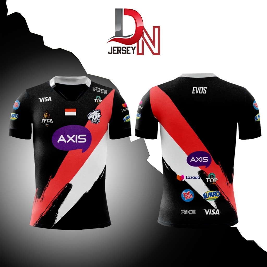 KAOS BAJU JERSEY EVOS FFCS 2021 TERBARU GAME FREEFIRE FF MOBILE LEGENDS ML AOV PUBG (FREE NICKNAME)