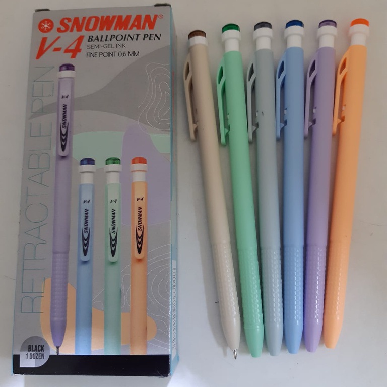 

(GROSIR @ 1.650) Pulpen Snowman V-4 0.6mm Hitam / Bolpen / Ballpoint / Bolpoin / Pena / Ballpen