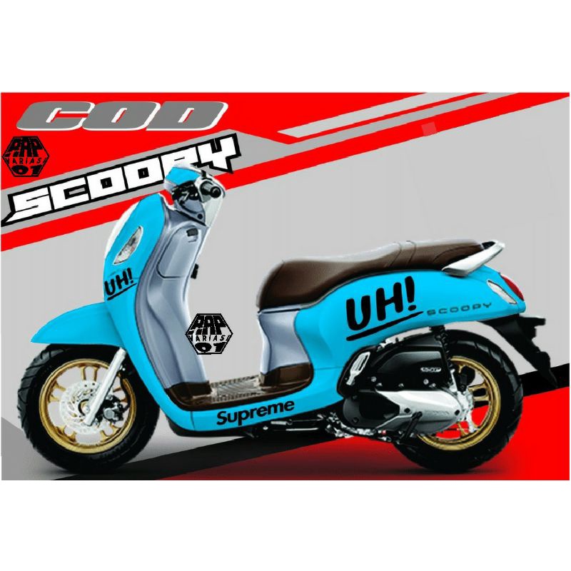 stiker UH! Supreme, stiker Scoopy, stiker motor