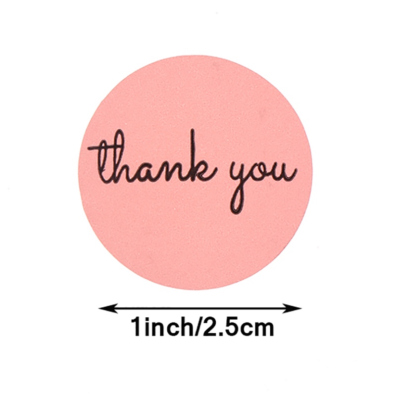 500pcs Stiker Tulisan Thank You Warna Pink Ukuran 1 Inch Untuk Festival