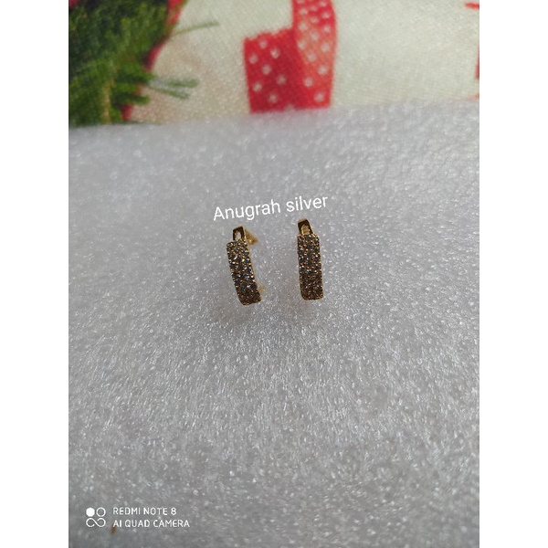 (COD)Anting Jepit Gold Perak 925 Lapis Emas Kuning 24K